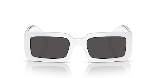 Dolce & Gabbana DG 6187 331287 White Plastic Rectangle Sunglasses Grey Lens4