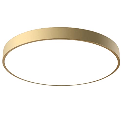 DOBQHWY Luces Panel De Oro Slim Ironwork Lámpara Descarga Redonda Minimalista Moderna Iluminación Techo Empotrada Luz Superficie Plana Regulable Ahorro Energía para Dormitorio Estudio Pasillo Entrada