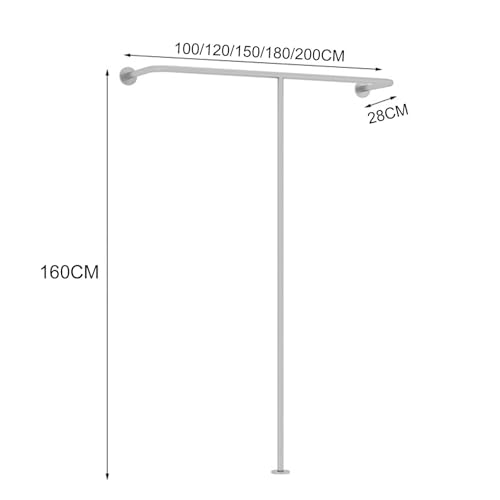 Perchero de pared de acero inoxidable para ropa con barra ajustable multiusos 2