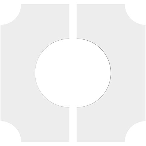 Image of Ekena Millwork CMP10LE2-05000 Locke Architectural Grade PVC Contemporary, Two Piece Urethane Ceiling Medallions 10 inchOD x 5 inchID x 6 inchC x 1 inchP