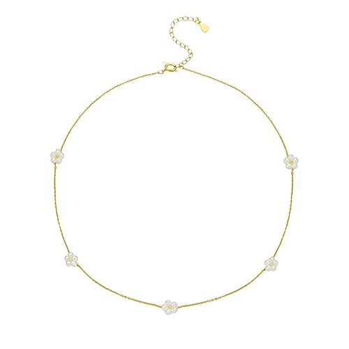 Daisy Necklace Summer Flower 18K Gold Pretty Choker Jewelry for Women2