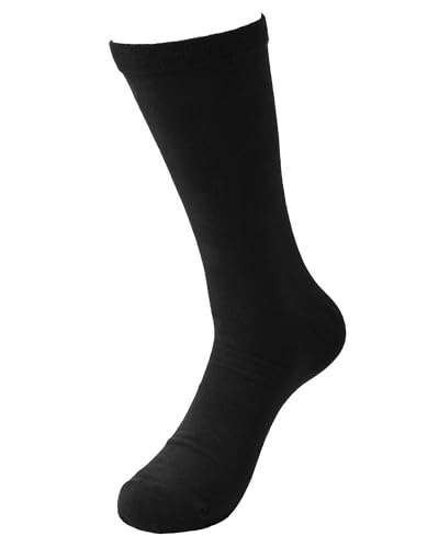 Defishuy Mens Dress Socks Men Combed Cotton Crew Socks Breathable Size 8-13 Mens Socks for Business & Casual Wear 01 Black