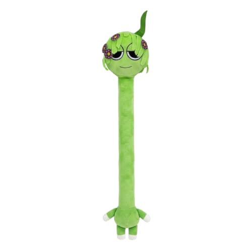 Image of Leafy Green Flower Long Neck Doll Nature Inspired Hair Blossom Stuffed Animal Relaxing Cushion Toy