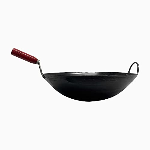 Wok de acero al carbono 16'' Prolinemax con mango ergonómico miniatura 3