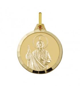 Médaille Saint Judas Thaddée Argyor en or jaune pour baptême et communion