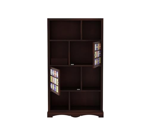 Image of Sheesham Wood Bookcase | Solid Wood Book Shelf for Home Library | Wooden Book Cabinet for Home & Office Living Room (Large, BBslf-Walnut5)