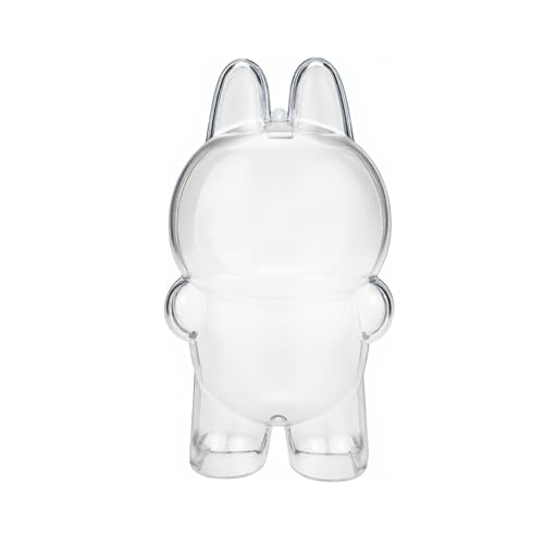 Transwon Custodia protettiva per Labubu Fall in Wild/Let's Checkmate, custodia rigida con portachiavi per macaron emozionante con costumi (solo custodia in acrilico)