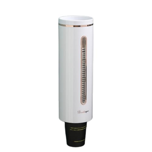 Chonor Dispenser di Tazze di Carta, Antipolvere Trasparente Portabicchieri per Distributori d'Acqua, Tazza da Parete per Bicchieri di Plastica e Coni (Bianco)