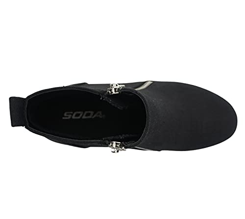 Image of Soda Taylor Hidden Wedge Sole Booties Ankle Heels Sneaker Shoes Side Zipper