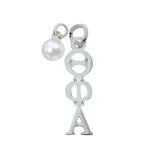 Theta Phi Alpha Necklace with Pearl, Sorority Lavaliere Necklace, Big Lil Sis Rush Week4