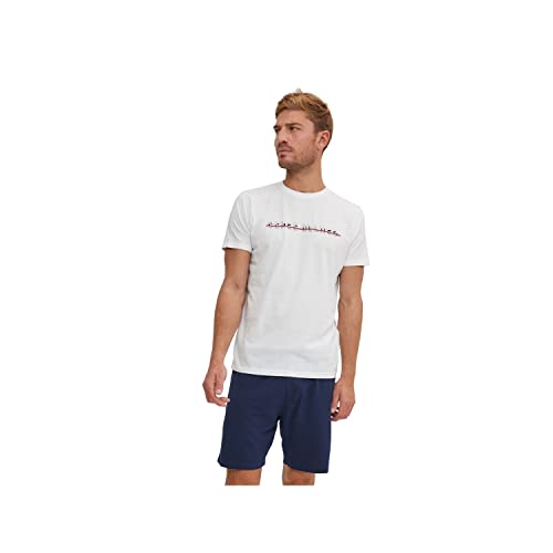 Pyjama homme court Serge Blanco 100% coton de nuit
