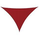 hliofuir Toldo triangular 3 x 4 x 5 m, color rojo, tela Oxford, dispensador de sombra para terraza, jardín, balcón, cortina de sombra, incluye cuerdas de fijación de polietileno y anillos de acero