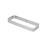 Tidgel Edelstahl-Mousse-Ring-Set, 14 Stück, 304 perforierte Backwerkzeuge für Tortenherstellung, verschiedene Formen (rechteckig, 17,8 cm)