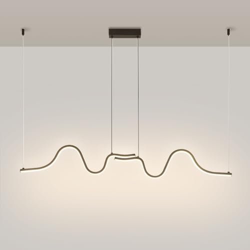 Suspension linéaire LED 24W noire et moderne pour salle à manger