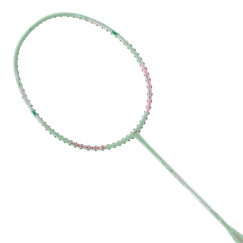 Image of Li-Ning Axforce Cannon AYPW013-4 Unstrung Badminton Racquet, Carbon Fiber Frame, Head Heavy, Light Gauze /Green, for Competitive Players (4U5)