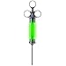 Spooktacular Creations Halloween Radioactive Glowing Syringe Prop, Large Glow Syringes with Green Tube Kids Women Men Mad Scientist Costume Accessories, Halloween Doctor Cosplay Accessory