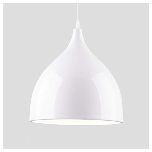 Lampe Suspension Abat-jour Aluminium, Douille E27 Moderne Métal Lustre Lampe de Plafond Luminaire Suspension Decorative pour Salon Cuisine Chambre Couloir (Blanc)