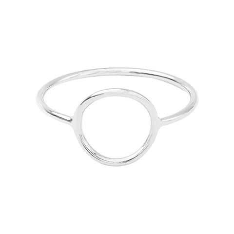 925 Sterling Silver Classical Simple Plain Ring Open Circle Karma Statement Promise Ring Karma Ring for Women Open Circle Karma Rings Promise 5.5 Size Ring - Main Image