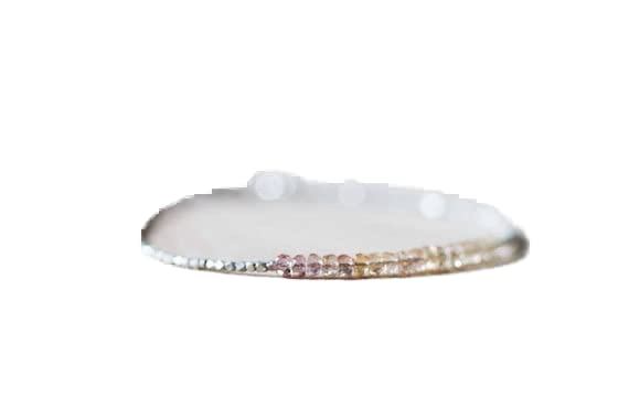 Bracelet topaze impériale 3mm LKBEADS en argent avec pierres naturelles facettées