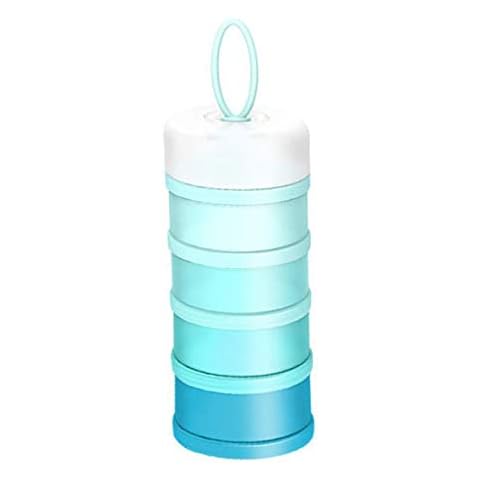 Kaptin Formula Dispenser, Non-Spill Portable Stackable Baby Milk Powder Dispenser, Snack Storage Container, BPA Free, 4 Feeds (Blue) Cover