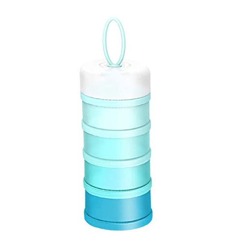 Image of Kaptin Formula Dispenser,Non-Spill Portable Stackable Baby Milk Powder Dispenser,Snack Storage Container,BPA Free,4 Feeds (Blue)