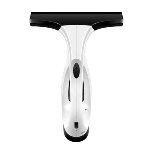 Pesfehhy Aspirador de Ventanas Inalámbrico, Aspirador de Ventanas Recargable con Cabezal Escobilla de Goma, Tanque de Agua de 150 Ml, Enchufe Ligero de la UE