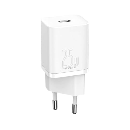 Image of Baseus Super Si Quick Charger 25W - USB-C Fast Charging Adapter (1C) with EU Plug - White