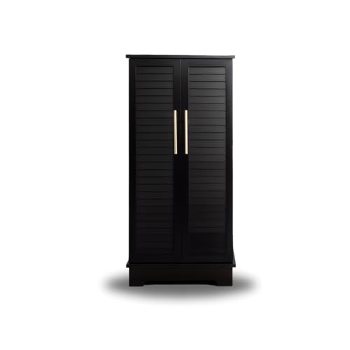 Hives and Honey Porsha Jewelry Armoire - Modern 7-Drawer Locking Cabinet, Charcoal