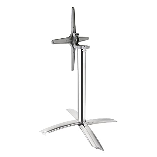 Bolero Flip Top Aluminium Tischfuß, Größe: 680(H)x 618(B)mm, Standardhöhe, Innen- & Außentischfuß, Zeitgemäßes Aluminium Design, Zur Verwendung mit 600 mm quadratischen & runden Tischplatten, GF962