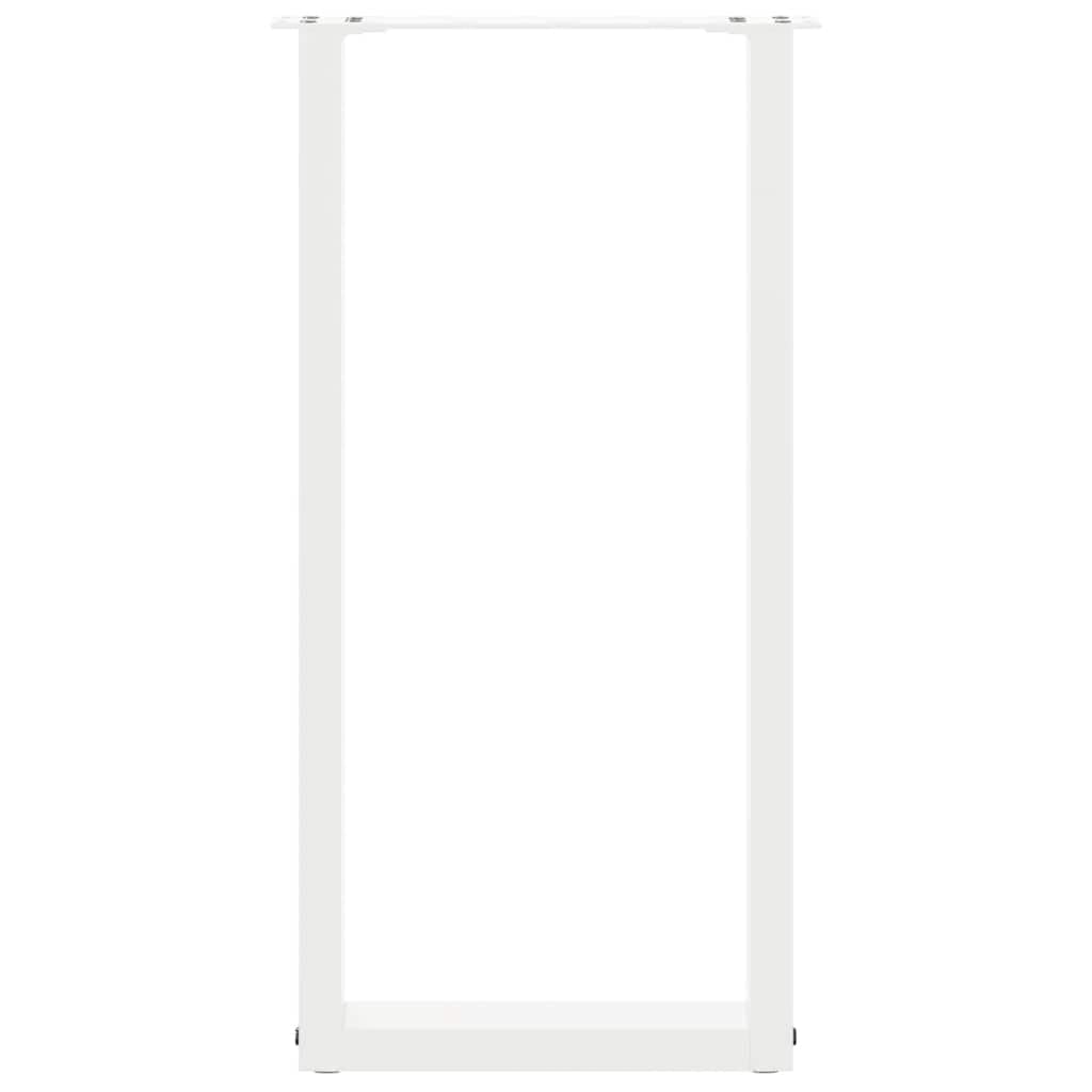 Nogi do stołu konsolowego w kształcie litery U, 2 szt. białe, nogi stołu ze stali malowanej proszkowo, regulacja wysokości z ochraniaczem podłogi, 38 x 72-73 cm, do mebli DIY i montażu