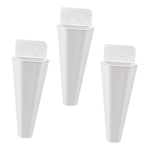 VICASKY 3pièces Vase Mural Hydroponique sans Perçage Pot De Fleurs Décoratif Intérieur Blanc Lot