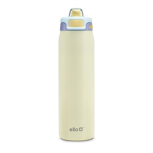 Image of Ello Pop & Fill 22oz Stainless Steel Water Bottle with Quick Fill Technology, Double Walled and Vacuum Insulated Metal, Leak Proof Locking Lid, Sip and Chug, Reusable, BPA Free, Fresh Dew