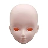 Generic BJD Doll Head without Eyes Blank Figure DIY Accessory Single Head BJD Head, White