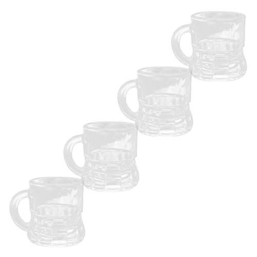 BIUDECO 4 Piezas Mini Vasos de Vidrio para Licor de Copas Pequeñas para Cerveza y Vino para Fiestas Cumpleaños y Celebraciones Diseño y Práctico