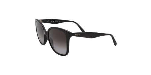 Image of Salvatore Ferragamo SF 1072S 001 Black Plastic Square Sunglasses Grey Gradient Lens, 56-19-140