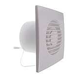 einbauventilatoren bad Rohrdurchmesser: 100 mm Vent Systems 100mm Badventilator Zugschalter - Badventilator - Ventilator Deckenventilator - weiße Front - Wandventilator - Einbauventilator - Ventilator Bad und Küche