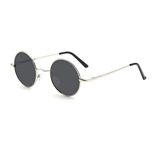 LHSDMOAT Lunettes de soleil polarisantes rondes pour hommes femmes, lunettes de soleil vintage John Lennon, lunettes de soleil rétro pour la conduite, la pêche et le golf