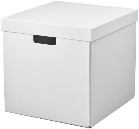 Amazon｜IKEA イケア 収納ボックス ふた付き ホワイト 32×35×31cm