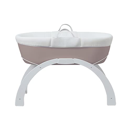 Shnuggle Dreami Moisés Basket - Soporte para Cuna y balancín Curvo, portátil + Altura Ajustable, Color Gris Pardo