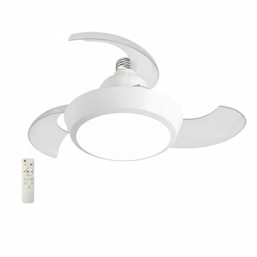 Ventilador de techo con velocidades ajustables y lámpara de techo con protección ocular