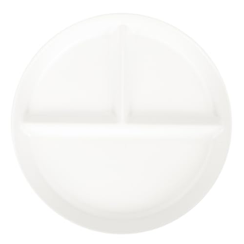 Cabilock 3-compartment Breakfast Plate White Plates for Serving Cake Platter Fruit Serving Tray
