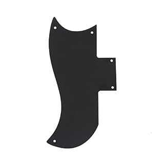 Musiclily Pro 5 Trous Small Half Face Guitare Pickguard Plaque de Protection pour Gibson américain SG, 3plis Noir - Les Beatles, Paul McCartney, John Lennon, RIngo Starr, George Harrison Musiclily Pro 5 Trous Small Half Face Guitare Pickguard Plaque de Protection pour Gibson américain SG, 3plis Noir – Image 3