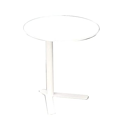 Pimex Side Table Small-Sized Coffee Table Mobile Sofa Side Table Iron Bedside Table Bedroom Round Table,White Feito na China Comfortable Anniversary