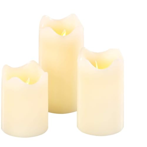 Britesta LED Echtwachs: 3er-Set dimmbare LED-Echtwachskerzen, bewegliche Flamme, Fernbedienung (Kerzen Timer Echtwachs, Flackerkerze mit Fernbedienung, Flammenlose) Britesta LED Echtwachs: 3er-Set dimmbare LED-Echtwachskerzen, bewegliche Flamme, Fernbedienung (Kerzen Timer Echtwachs, Flackerkerze mit Fernbedienung, Flammenlose)