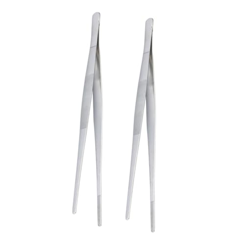 VINTORKY 2pcs Food Clips Cooking Tweezers Meat Tongs Food Clamps Stainless Steel Practical for Home Restaurants Hotel Outdoor BBQ