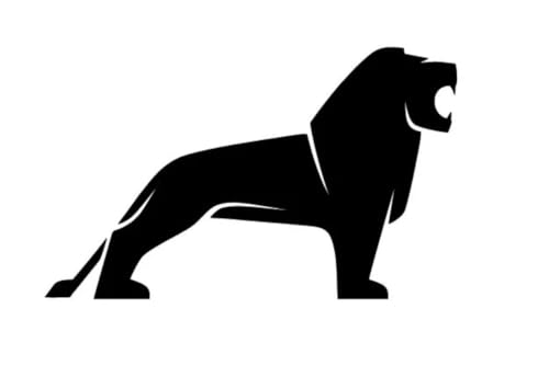 MAN LKW Logo Aufkleber Löwe, 2 Stück,Selbstklebend, LKW-Aufkleber (Schwarz, 20x20cm Aussenklebend)