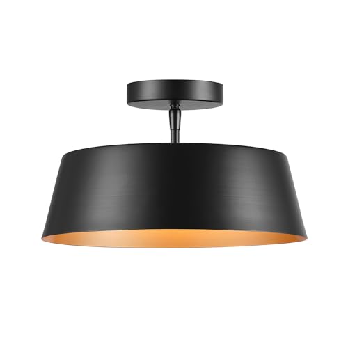 Globe Electric 66000136 2-Light Flush Mount Ceiling Light, Matte Black,
