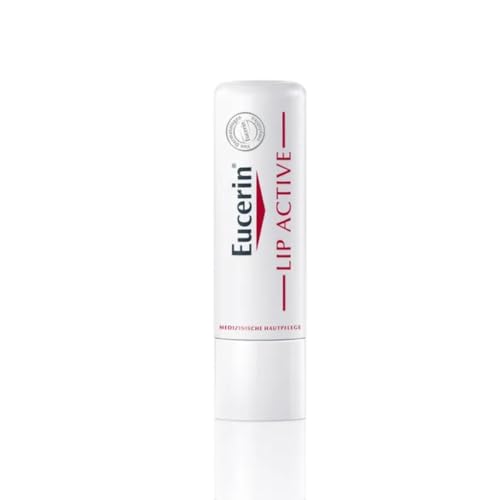 Eucerin pH5 Lip Active 4,8 g, reparierender Lippenbalsam mit LSF 20 für spröde, rissige Lippen, Lippenpflege mit Sheabutter, Jojobaöl, Dexpanthenol und Vitamin E