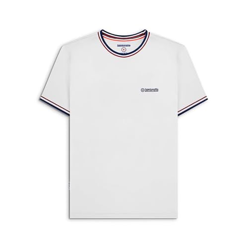 Lambretta Mens Triple Tipped Pique T-Shirt - White/Red - 4XL