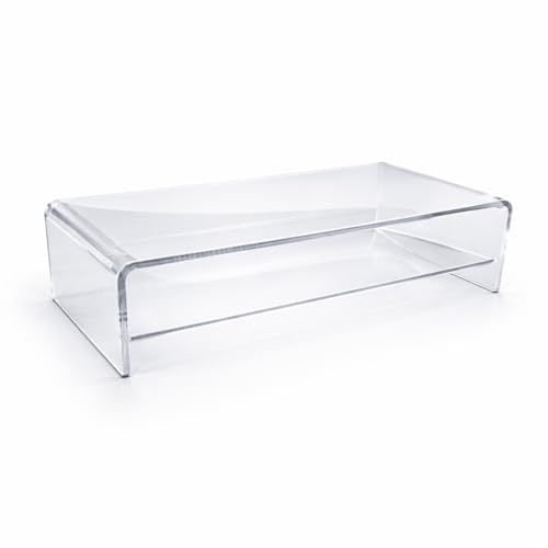 Semper Plastic Support d'Écran en Verre Acrylique Transparent - Rehausseur Exclusif avec Plateau Intermédiaire - Fabrication Allemande, 10 mm d'Épaisseur -...
